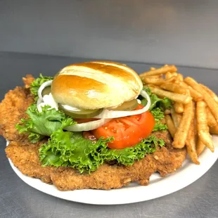 Our huge breaded tenderloin sandwich