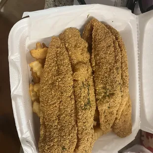 2 piece Catfish and fries $14.99