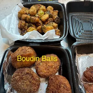 Boudin Balls, Fried Okra