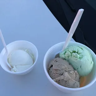 two bowls of ice cream