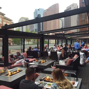 Outdoor seating with fire pits