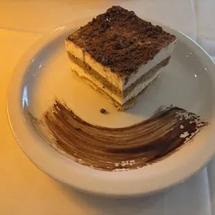 Tiramisu... awesome and generous... they must want me to come back.