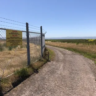 Much of the trail is along a fence