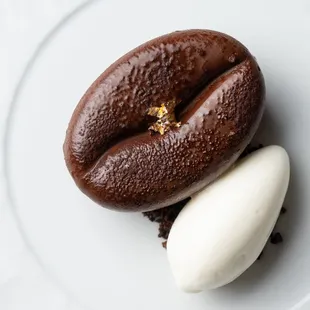 Tiramisu - mascarpone mousse, espresso sabayon, chocolate crumble, mascarpone gelato. dessert at Marea Beverly Hills