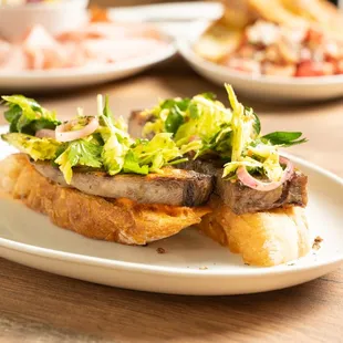 Grilled Ox Tongue Bruschetta