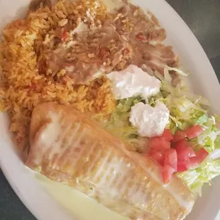 Chicken Chimichanga lunch