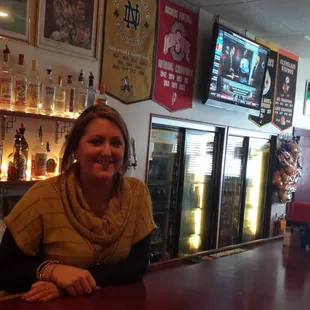 Bar area (and bartender, Natalie)