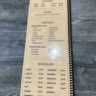 the menu