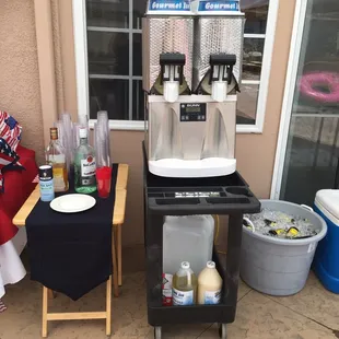 Kids went swimming while parents cooled down with some frozen drinks at my daughters birthday party!