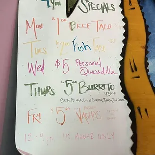 Weekly Specials