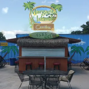 Tiki bar on the patio