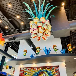 a pineapple hanging from the ceiling