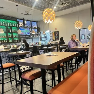 Bar and seating area