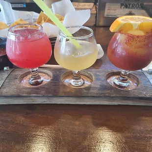 The $13 margarita flight is a great buy.