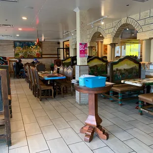 the inside of a restaurant