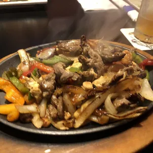 Chicken &amp; Steak fajitas.