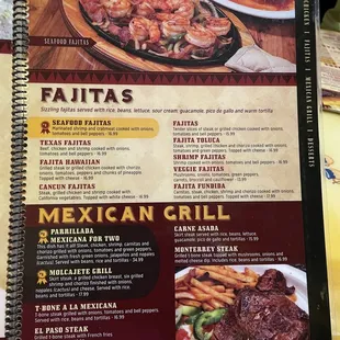 a menu for a mexican restaurant
