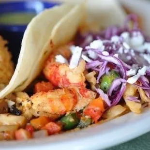 a plate of mexican food