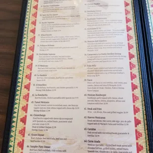menu
