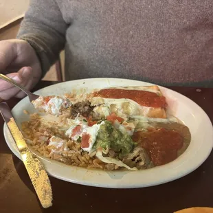 Beef Chimichanga lunch special