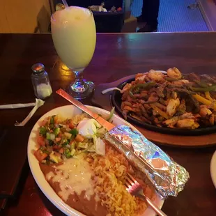 Combo Fajitas and frozen margarita