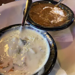 a bowl of soup and a bowl of soup