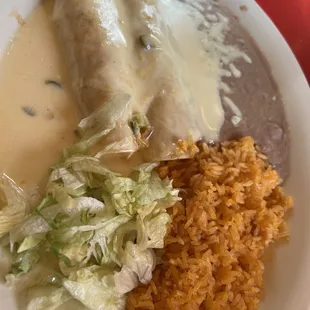 Enchiladas with White Cheese Sauce