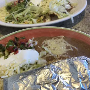 Rice and beans with tortillas