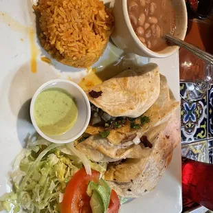 a plate of mexican food