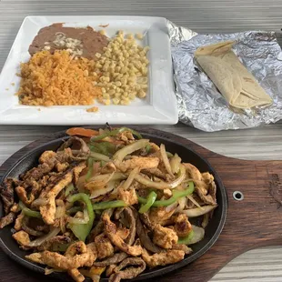 Fajitas and sides.