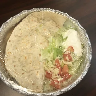 Veggie quesadilla very good &amp; good size!
