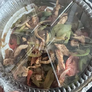 THIS MUCH FOR 26.99?!?!!? Chicken and find the shrimp fajitas