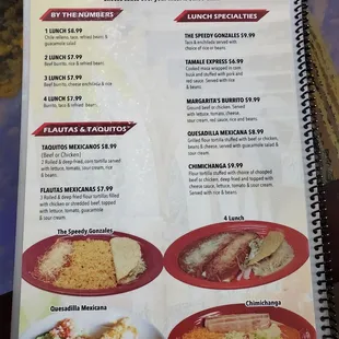 Lunch Menu 1/2