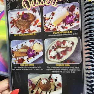 crepes, menu