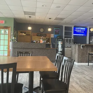 a view of the dining area