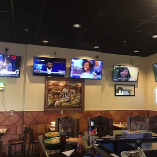 Lots of tvs to watch if that's your thing.