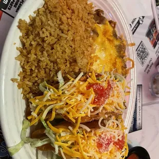 Chicken puffy taco meal