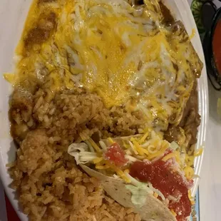 The Durango, two pork tamales and chicken taco