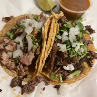 One steak and one pork