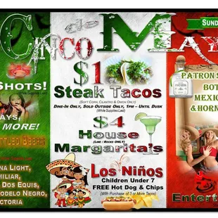 Join us Sunday, May 5th for CINCO DE MAYO!