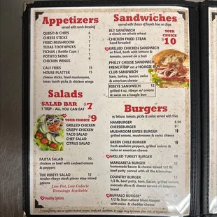 Appetizers, Sandwiches, Salads, Burgers  Updated 2022