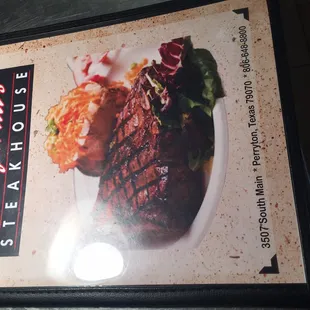 the menu for the restaurant