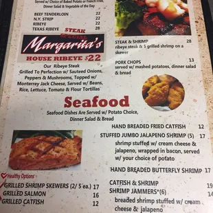 menu and prices