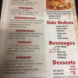 menu