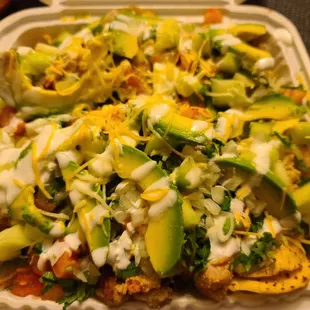 Veggie nachos + pollo asado = bomb nachos