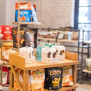 a display of snacks