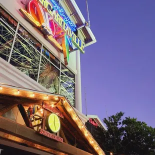 the neon sign of the restaurant