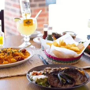 a table full of food