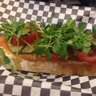 Open Face Salmon Sandwich