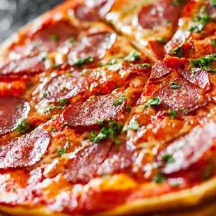 a pepperoni pizza